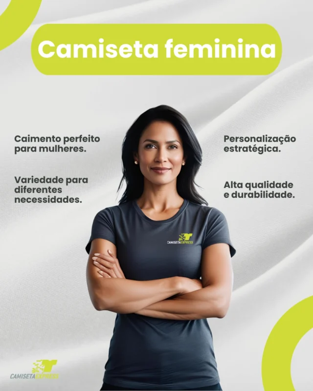 Conforto, estilo e personalização em um só produto. Nossa camiseta feminina tem caimento perfeito, alta qualidade e é ideal para quem busca um visual profissional e estratégico.

Feita para mulheres que valorizam o bem-estar no dia a dia.

Variedade de modelos para diferentes necessidades.

Personalização que reforça a identidade da sua empresa.

Garanta camisetas para a sua equipe. Faça seu pedido agora e destaque-se no mercado.

Entre em contato e saiba mais.

#CamisetaExpress #UniformesProfissionais #CamisetaFeminina #PersonalizaçãoCorporativa #AltaQualidade